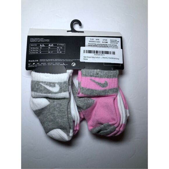Nike Baby Socks 6 pack Size 6-12 Month - Picture 2 of 3